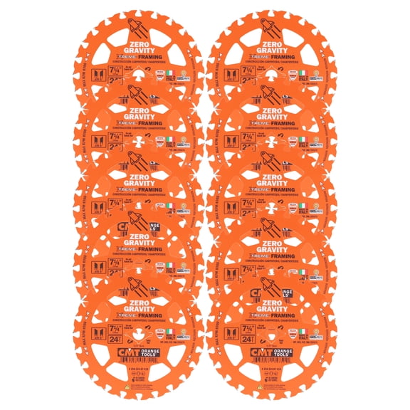CMT Orange Tool 250.324.07-X10 10-Piece Framing Zero Gravity Set for Circular Saw