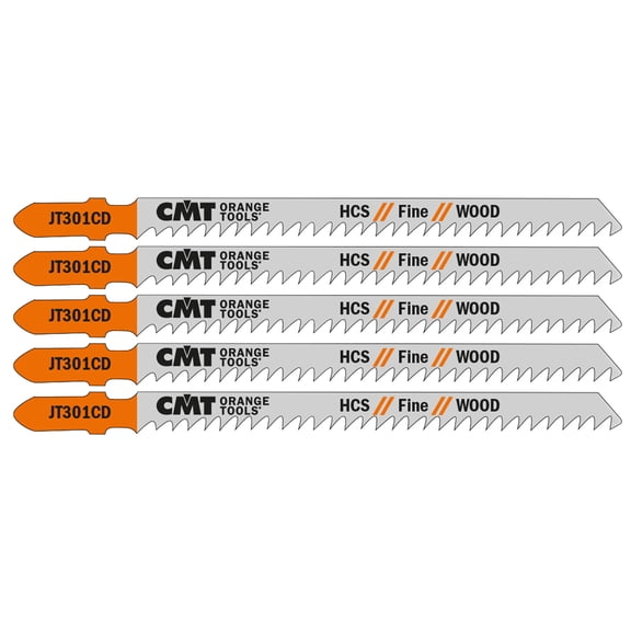 CMT JT301CD-5 5-Piece Jig Saw Blades for T-shank Jig Saws
