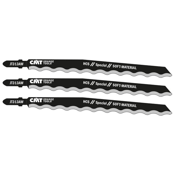 CMT JT313AW-3 3-Piece Jig Saw Blades for T-shank Jig Saw