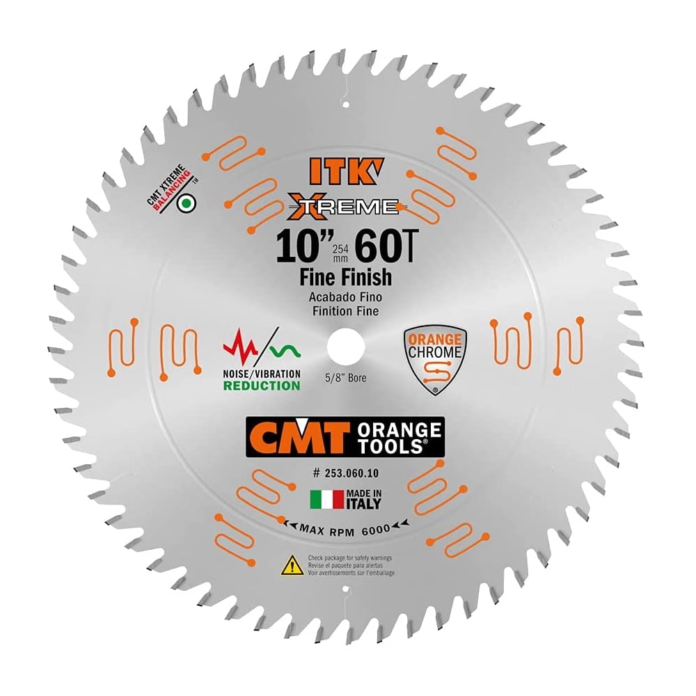 CMT USA 253.060.10 ITK Xtreme 10 Inch 60 Tooth Fine Finish Miter Saw Blade