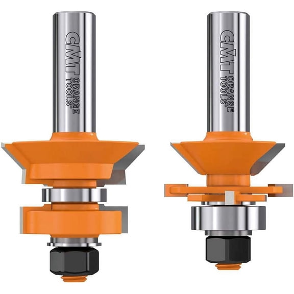 CMT V-Joint Tongue Groove Bit Set, Carbide Tipped, 1/2 Inch, 1-3/4 Inch Diameter
