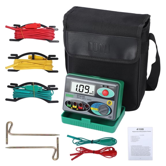 CMTOOL Digital Earth Ground Tester,0-2000 Ohm Meter & 030V AC Ground Voltage Meter for Power System