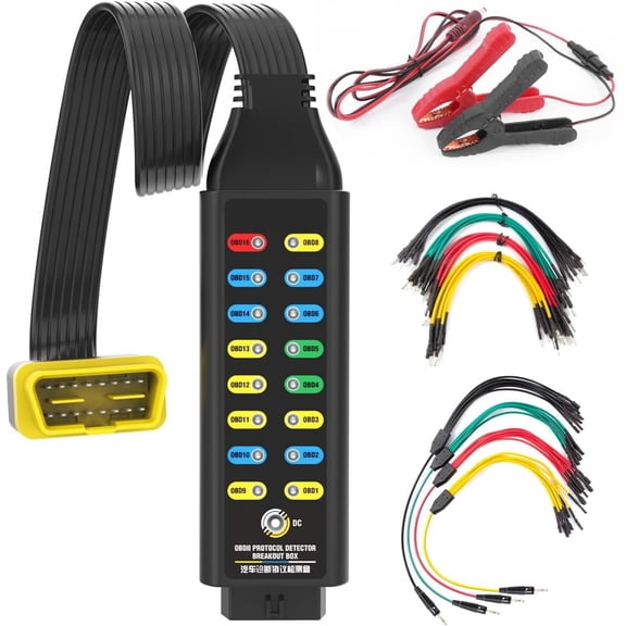 CMTOOL OBD2 Breakout Box 16Pin Protocol Detector,OBDII Power Ground Signal Tester for Car Truck Diagnostic