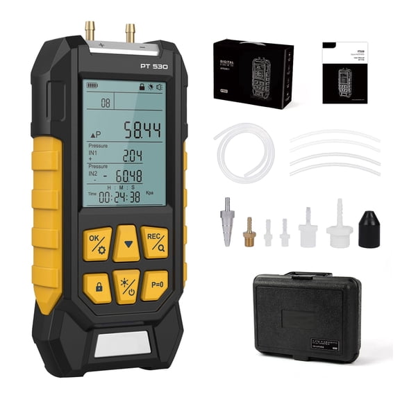 CMTOOL PT530 Digital Manometer Gas Pressure Tester,HVAC Manometer for Automotive Pipeline Pressure Test