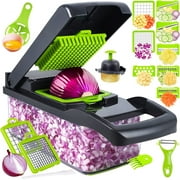 CMUEPO 14 in 1 Vegetable Chopper, Onion Chopper with Container, 14 in 1Multifunctional Food Chopper, Food Choppers for Kitchen (Grey)
