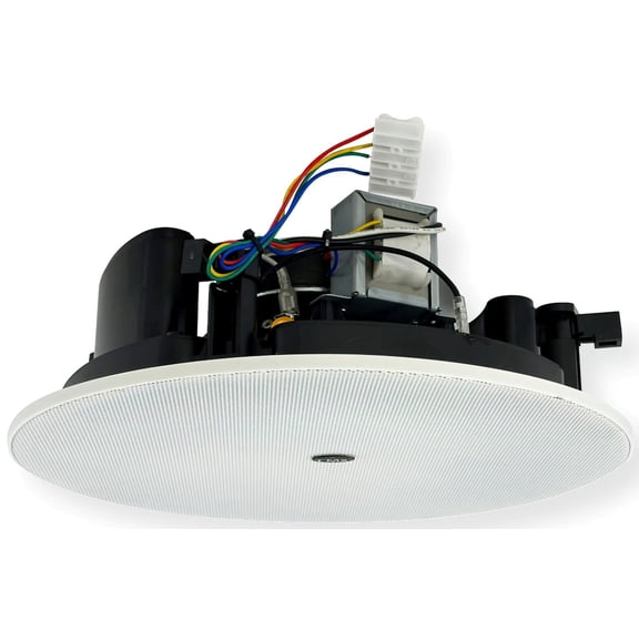 CMX Audio CSK-840HQ 2-Way Ceiling Speaker; 100V/70V Line with Transformer; Hi-flex Polypropylene Cone Main Driver; Built-in Crossover; 6.5" Bass Speaker with 1.5" Tweeter; Flush Mount; ABS Baffle