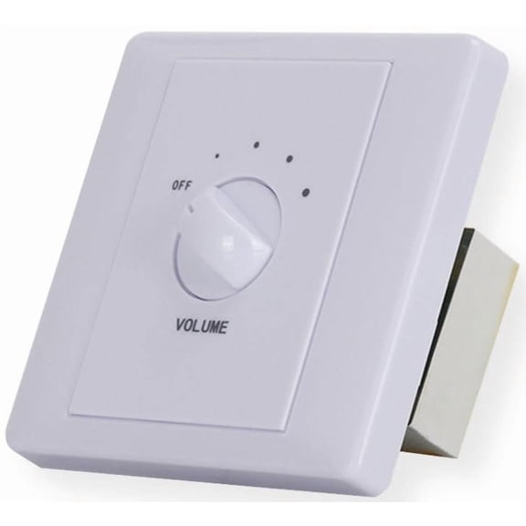 CMX Audio VC-C30 PA System Volume Controller, White; 30W; 5 Steps; Surface Mount or In-wall Mount; Built-in Transformer; UV-protected ABS; 100V Line Input
