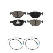 CMX Front Ceramic Disc Brake Pads and Wear Sensor Pairs Kit for Car 2015 BMW 750Li 750i 4.4L with rear brakes KCW-100667