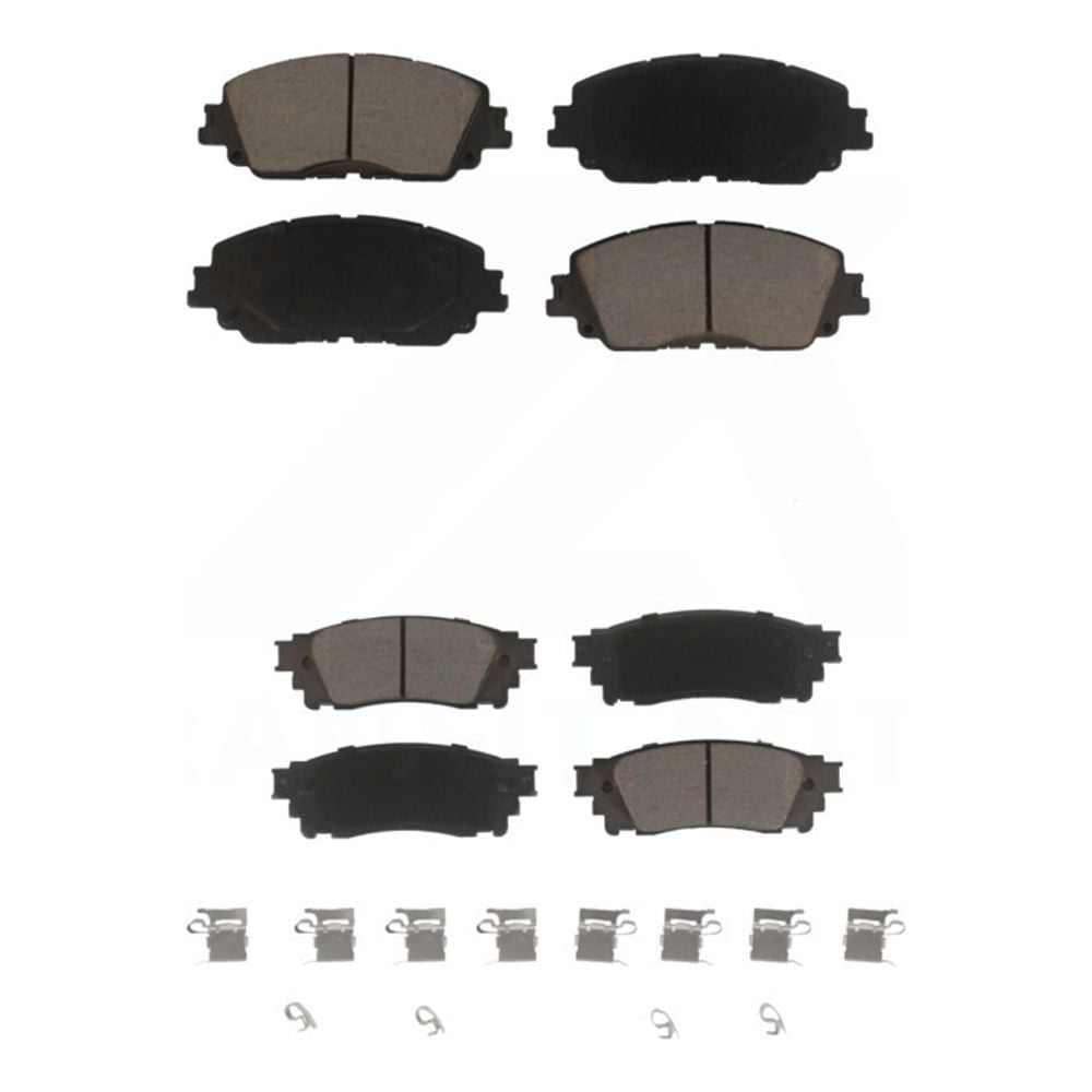 8PC Ceramic Brake Pads Kit For 2018-2023 Toyota Camry - Front & Rear Set With Shims - 5 Year Warranty