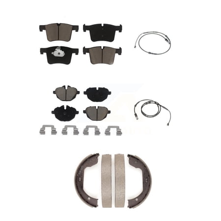 CMX Front Rear Ceramic Disc Brake Pads and Wear Sensors Kit (5Pc) for Car 2011 BMW X3 xDrive28i KCW-100391