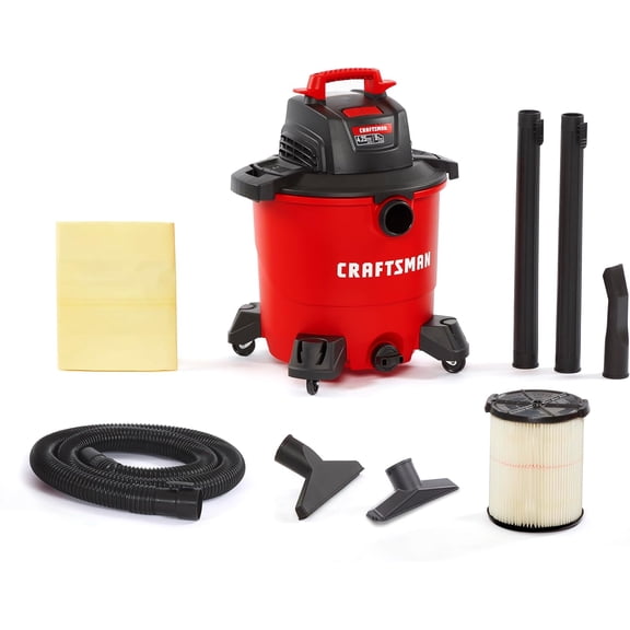 CMXEVBE17590 9 Gallon 4.25 Peak HP Wet Dry Vac, Portable Shop Vacuum and with Filter, Dust Bag, Hose Attachments for Home, Garage Automotive Cleaning