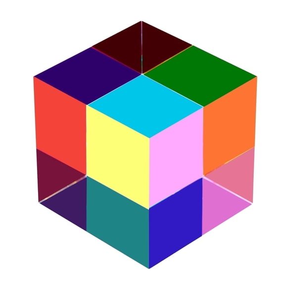 ZhuoChiMall CMY Color Cube, 1.6 inch (40mm) Acrylic Prism for Home or Office Desktop Decoration, Science Learning Toys Educational Gifts for Kids