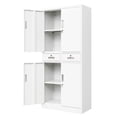 thumbnail image 1 of CMY Metal Storage Cabinet, 71" H x 32" W x 16" D Locking Storage Cabinet with Adjustable Shelves and 2 Drawers, Steel Storage Cabinet for Office, Garage, Home, School, Utility Room-White, 1 of 6