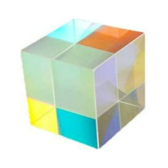 CMY Optical Prism Cube - 15x15x15mm Glass, RGB Dispersion, Photo Filter, Pocket-Sized, Ideal for Teaching/Decoration