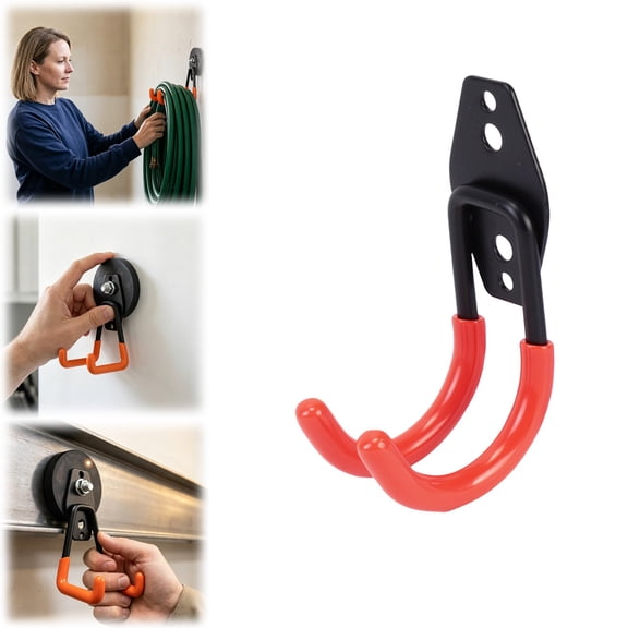 CMYYNNA 1 Pack Garage Hooks Heavy Duty Utility Steel with Anti-Slip Coating Wall Mount Storage Organizer for Hanging Power and Garden Tools,Ladders,Hose,Bikes,Ropes,Bulk Items,and More
