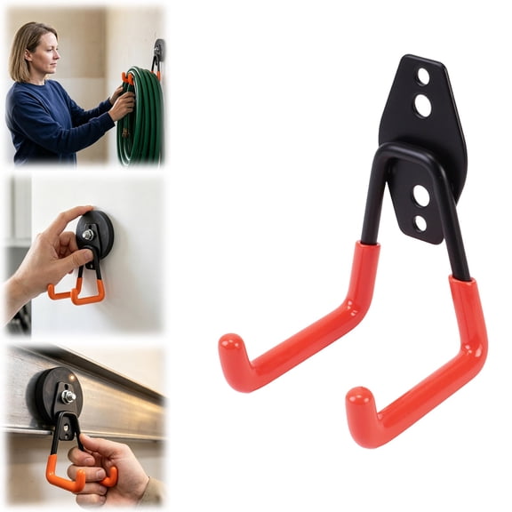 CMYYNNA 1 Pack Garage Hooks Heavy Duty Utility Steel with Anti-Slip Coating Wall Mount Storage Organizer for Hanging Power and Garden Tools,Ladders,Hose,Bikes,Ropes,Bulk Items,and More