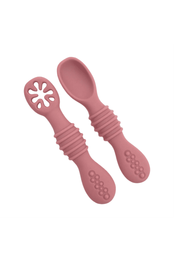 1 Pack Silicone Baby Spoons - Self Feeding Utensils 6-12 Months - Infant Spoons First Stage - Baby Feeding Essentials