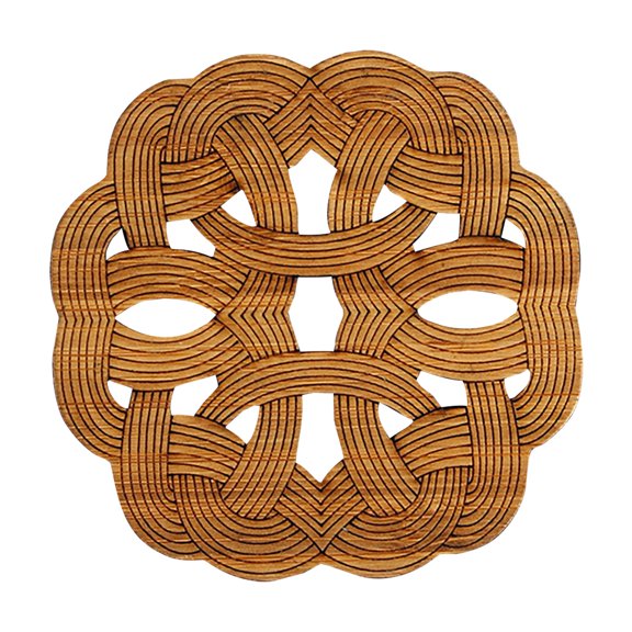 CMYYNNA 1PCS Wooden Drink Coasters,Round Cup Table Mat Hollow Lotus Pattern Cup Pad Coffee Mug Placemat