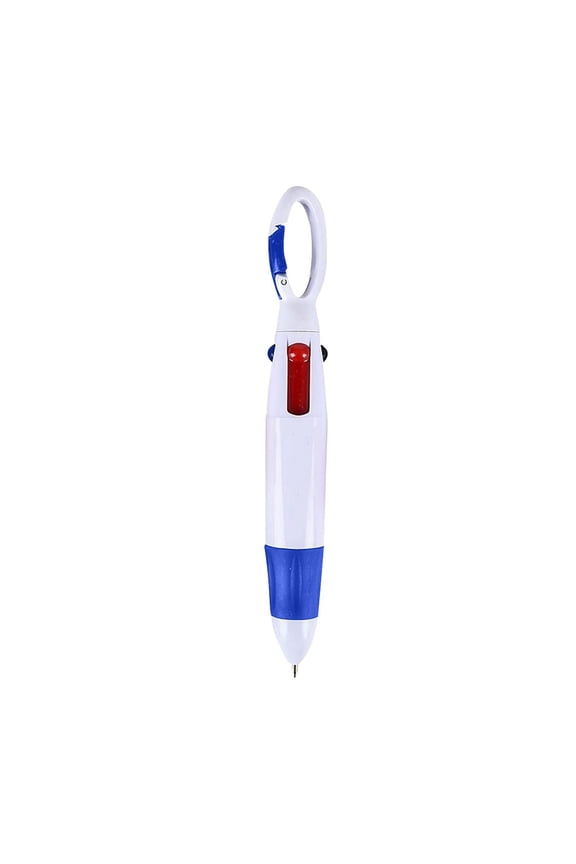 2 Pack 1.0 mm 4-in-1 Shuttle Pens Retractable with Carabiner Keychain On Top, 4-Color Retractable Multicolor Ballpoint Pens for Office School Supplies Students Children Gift