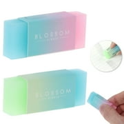 CMYYNNA 2 Pcs Pencil Erasers Cute Jelly Erasers Soft Rubber Block Eraser Easy to Clean for Drawing Writing Home Office Supplies