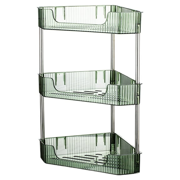 CMYYNNA 3-Tier Corner Bathroom Counter Organizer, Plastic Makeup Skincare Organizers Storage Countertop, Sink Vanity Trays Perfume, Cosmetic Shelf for Bedroom, Dresser, Kitchen (Green)