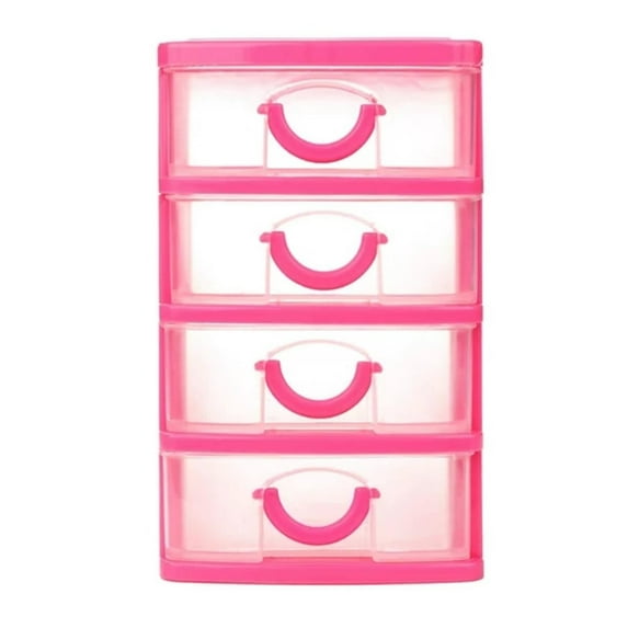 CMYYNNA 4-Layer Plastic Craft Storage Container with 2 Removable Tray,Stackable Art & Craft Supply Storage Organizer Multipurpose Portable Sewing Box for Bead Tool Office Supplies-7.08"x3.54",Purple