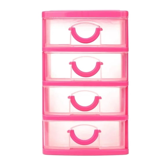 CMYYNNA 4-Layer Plastic Craft Storage Container with 2 Removable Tray,Stackable Art & Craft Supply Storage Organizer Multipurpose Portable Sewing Box for Bead Tool Office Supplies-7.08"x3.54",Purple