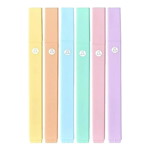 CMYYNNA- Aesthetic Cute Pastel Highlighters Set, 6 pcs, Chisel Tip, Candy Colors, No Bleed Bible Assorted Colors