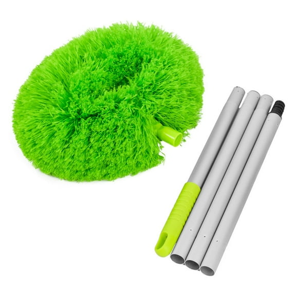 CMYYNNA Ceiling Fan Cleaner Duster, Reusable Microfiber Duster with Extension Pole, 13 to 48 Inch Fan Blade Cleaner, Removable Dusters for Cleaning Walls Bookshelves Door Window Top (Green)