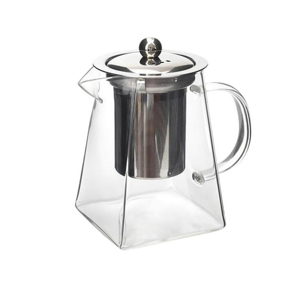 CMYYNNA Glass Teapot Stovetop 32 OZ, Borosilicate Clear Tea Kettle with Removable 18/8 Stainless Steel Infuser, Teapot Blooming and Loose Leaf Tea Maker Tea Brewer for Camping, Travel (950ML)