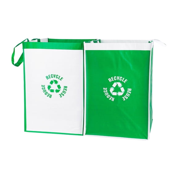 CMYYNNA Kitchen Separate Recycling Waste Bin Bags Recycle Garbage Trash Sorting Bins,12"x12"x17"(28.7L,Green)