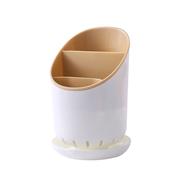 Cmyynna Kitchen Utensil Holder For Countertop Organizer 3 Compartments Storage Cooking Organizer Caddy Large Capacity Flatware Spoon Spatula Fork Gift