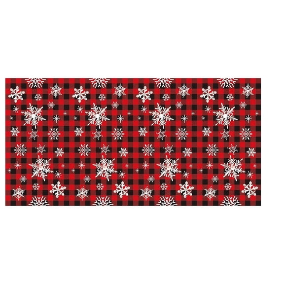 CMYYNNA Red Plaid Snowflake Christmas Tablecloth 108x54Inch, Tartan Table Cloth Decorations, Winter Holiday Tablecloths for Rectangle Tables Parties Dining Farmhouse Kitchen Decor