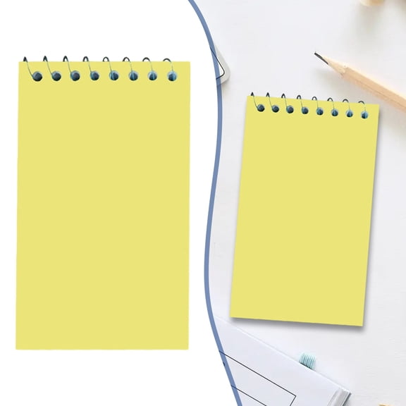 CMYYNNA Spiral Memo Pads, Top Wire Bound, 3 x 5 Inch Pocket Notepad, College Ruled, Assorted Primary Colors, 50 Sheets, 1 Pack (Yellow)