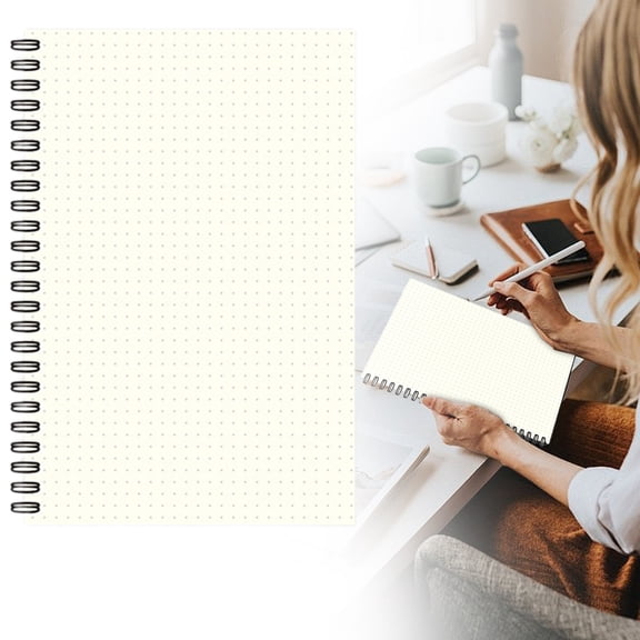 CMYYNNA Spiral Notebooks A5 Dot Matrix 1Pcs College Ruled Journals Bulk Thick Paper for Work,Study,Notes Taking,Gifts 100 Pages/50 Sheets Kraft Brown