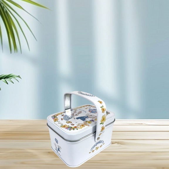 CMYYNNA Vintage Cookie Tin with Lids and Handle, Airtight Food Storage Box for Homemade Cookies, Retro Candy Container for Wedding, Easter, Christmas, Holiday Party Favors