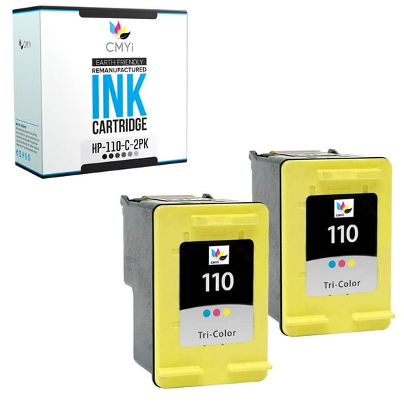 CMYi 110 Inkjet Printer Ink Cartridges Compatible for HP PhotoSmart Series, 2 Tri-color