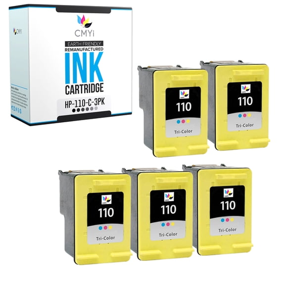 CMYi 110 Color 5-Pack Ink Cartridge Compatible for HP 110 - PhotoSmart A440, A441, A442, A444, A445, A448, A510, A512, A516, A627, A628, A630, A636, A637, A710, A712, A820, A826, A827 (5 Tri-color)