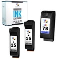 thumbnail image 1 of CMYi 15 and 78 Combo Pack of 3 Ink Cartridges Compatible for HP15 78 - Digital Copier 310 Fax 1230, 1230xi PSC 700, 720, 750, 750xi, 760, 900, 940, 950, 950vr, 950xi (2 Black, 1 Tri-color), 1 of 7