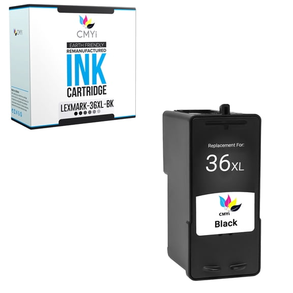 CMYi 36XL Black 1-Pack Ink Cartridge Compatible for Lexmark X Series X3650, X4650, X5650, X5650es, X6650, X6675, Z Series Z2400, Z2420 (1 Black)