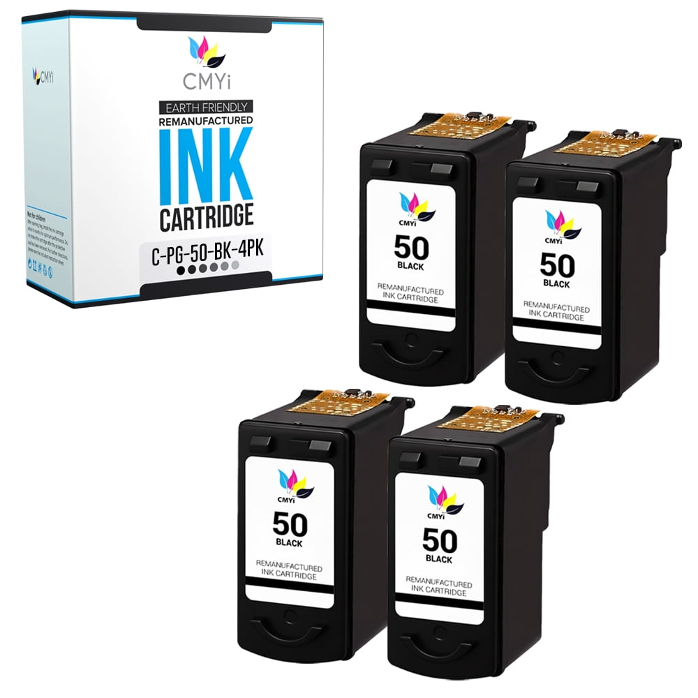 CMYi 50 Black 4-Pack Ink Cartridge Compatible for Canon PG-50 - FAX ...