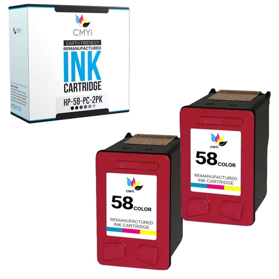 CMYi 58 Photo Color 2-Pack Ink Cartridge Compatible for HP58 - OfficeJet 4215, 4215v, 4215xi, 4219, 4255, 5510, 5600, 5605, 5610, 5610v, 5610xi, 6105, 6110, 6110v, PSC 1310, 1311 (2 Photo Color)