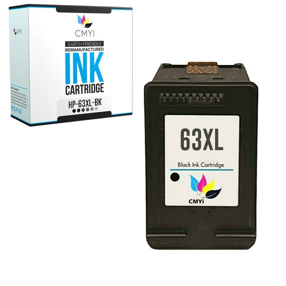 CMYi 63XL Black Ink Cartridge compatible for HP 63XL - DeskJet 1110, 1111, 1112, 2130, 2131, 2132, 2133, 2134, 2136, 3630, 3631, 3632, 3633, Envy 4510, 4511, 4512, 4513, 4516, 4517, 4520 (1 Black)