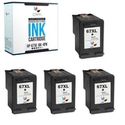 CMYi 67XL Black 4-Pack Ink Cartridges Compatible for HP 67XL DeskJet 2800e, 2820e, 2821e, 2842e, 2852e, 4110e, 4120e, 4121e, 4122e, 4123e, 4130e, 4132e, 4133e, 4152e, 4155e, 4158e, 4175e 4 Black
