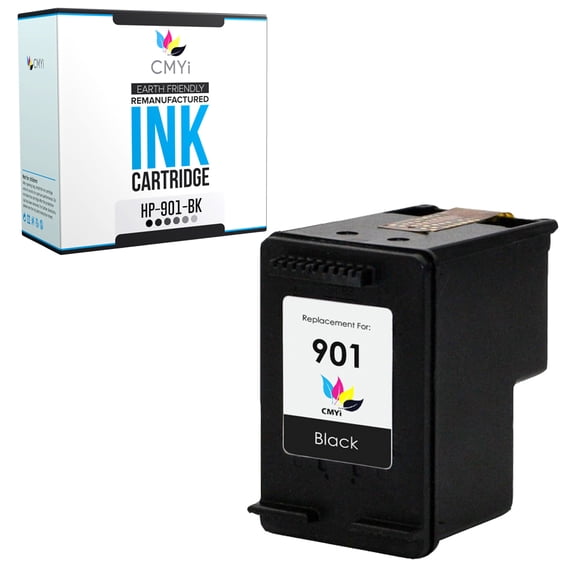 CMYi 901 Black Ink Cartridge 1-Pack Compatible for HP 901 - DeskJet P2500, OfficeJet 4500, G510a, G510g, G510n, J4500, J4524, J4525, J4535, J4540, J4550, J4580, J4585, J4624, J4640, J4660 (1 Black)