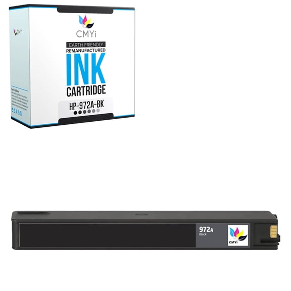 CMYi 972A Black 1-Pack Ink Cartridge Compatible for HP 972A - PageWide 377dn Managed P55250dw Managed P57750dw Pro 352dn Pro 452dn Pro 452dw Pro 452dwt Pro 477dn Pro 477dw Pro 477dwt (1 Black)