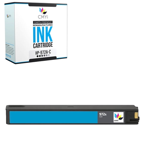 CMYi 972A Cyan 1-Pack Ink Cartridge Compatible for HP 972A - PageWide Pro 452dn, Pro 452dw, Pro 452dwt, Pro 477dn, Pro 477dw, Pro 477dwt, Pro 552dw, Pro 577dw, Pro 577dw MFP, Pro 577z (1 Cyan)