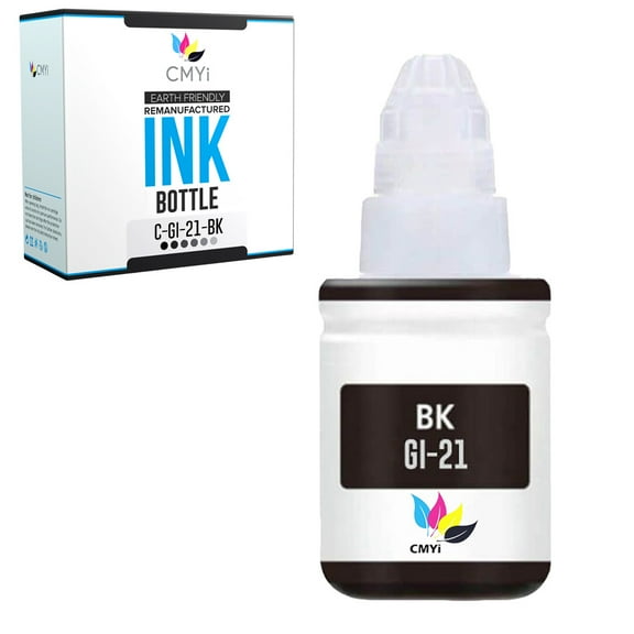 CMYi GI-21 Black 1-Pack Ink Bottle compatible for Canon GI-21 - PIXMA G1220, G1230, G2260, G2270, G3260, G3262, G3270, G3272, G3290, G4270, G4280 (1 Black)