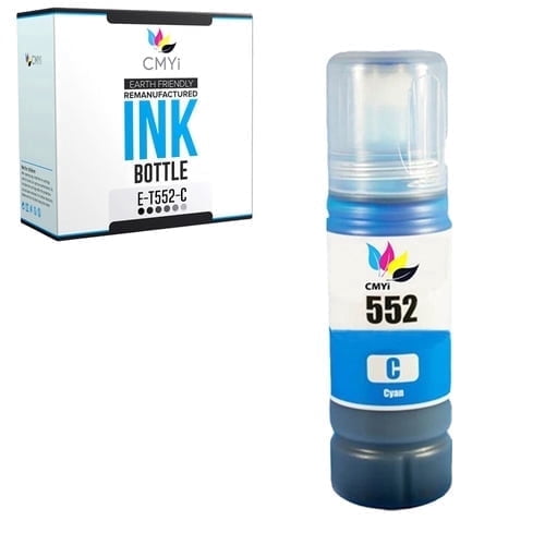 CMYi 552 Compatible with Epson Ink Bottles for Printers, EcoTank Photo Series, Cyan, 1 Pack
