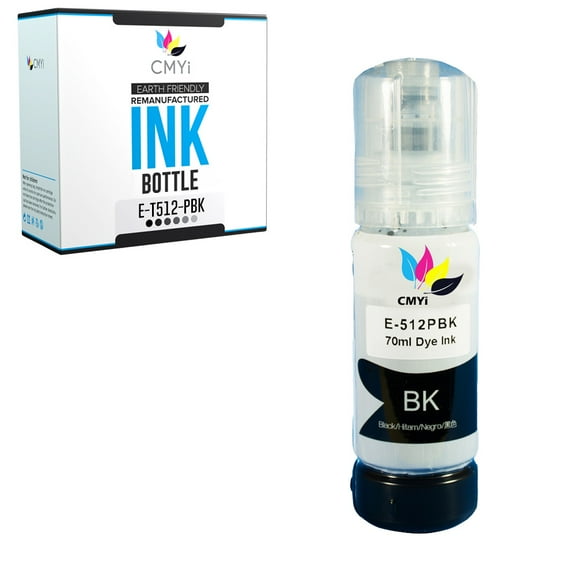 CMYi 512 Photo Black 1-Pack Ink Bottle compatible for Epson 512 - Expression Premium ET-7700, Premium ET-7750 (1 Photo Black)